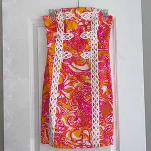 Lilly Pulitzer Strapless pink & Orange Dress